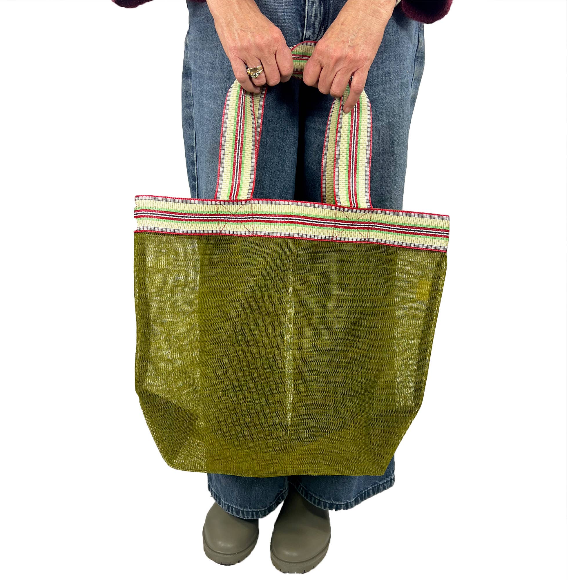 Mesh Tote - Stripy Straps