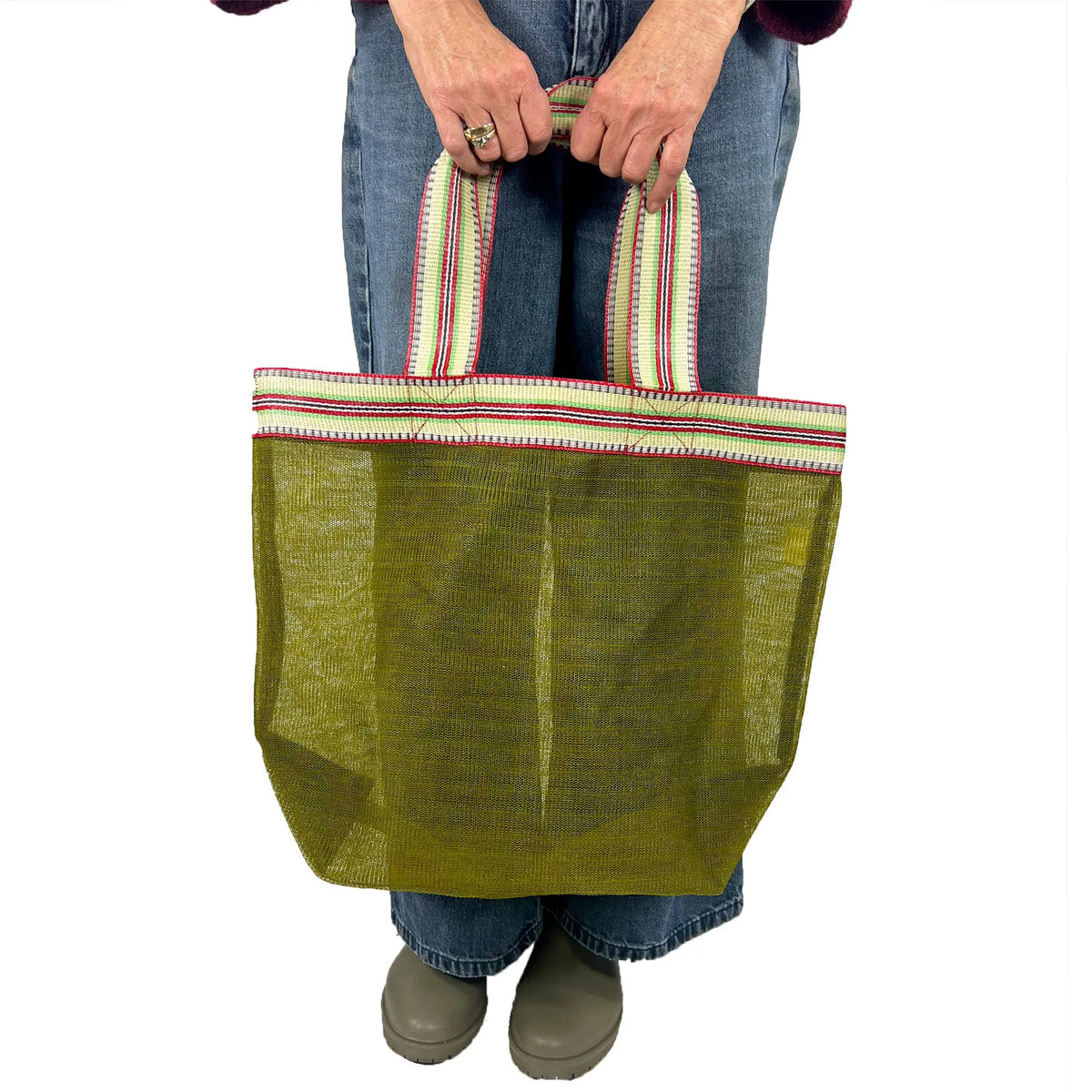 Mesh Tote - Stripy Straps