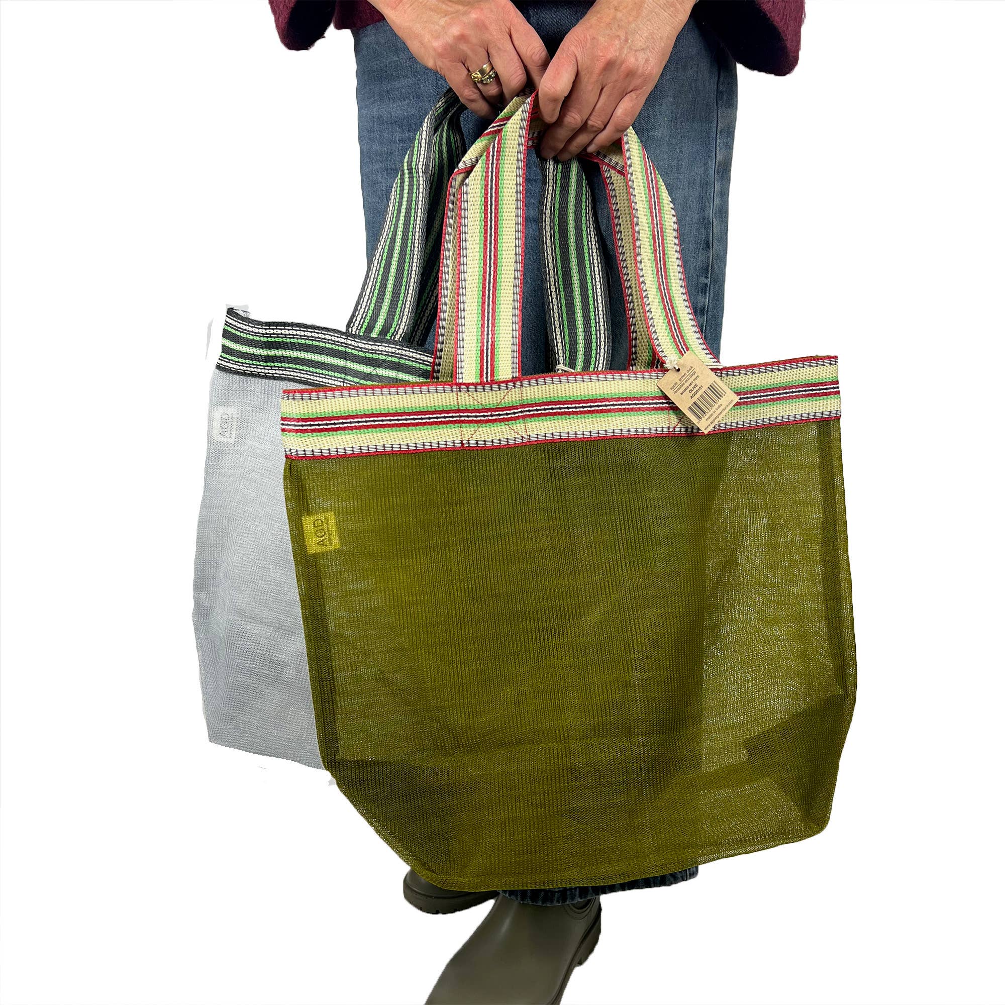 Mesh Tote - Stripy Straps