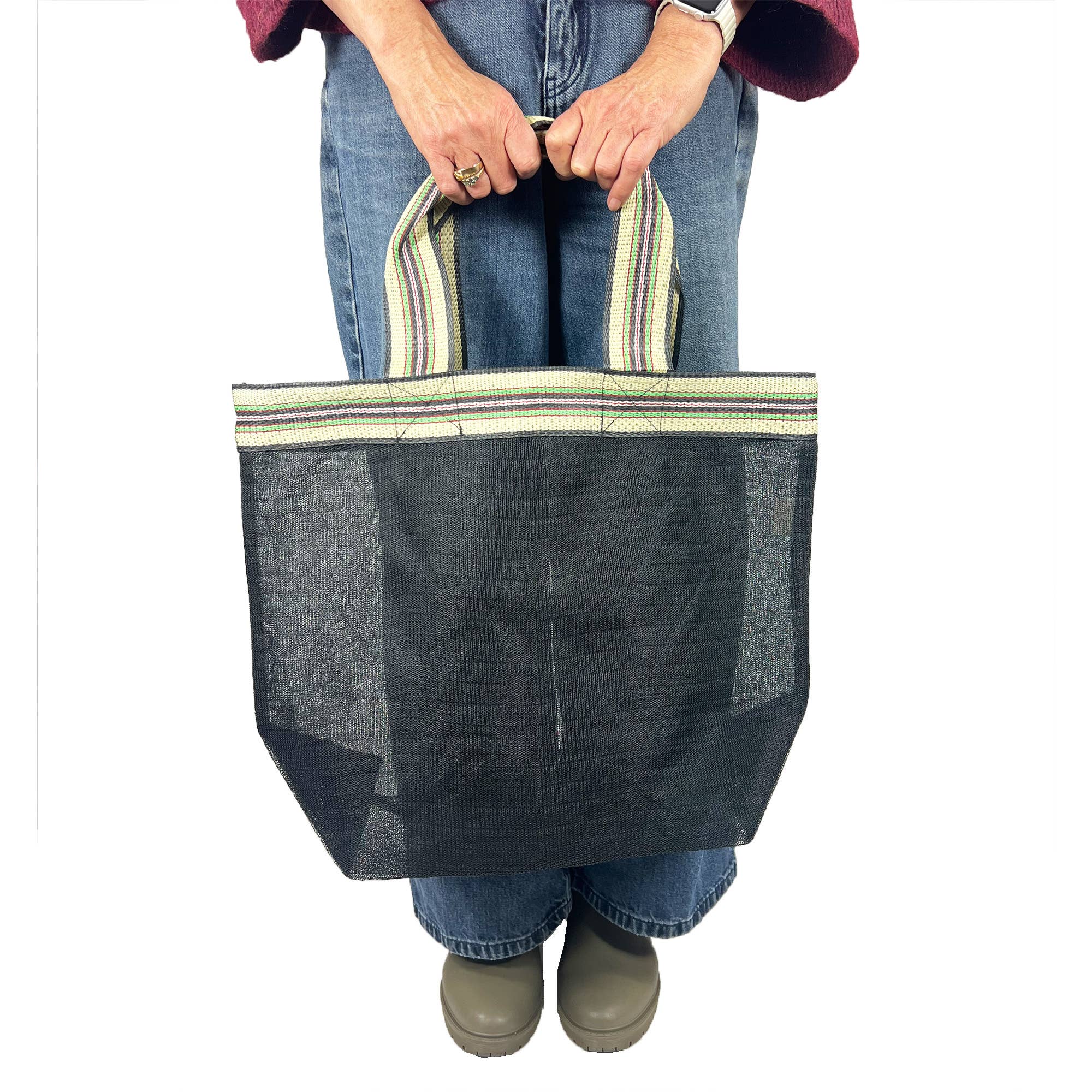 Mesh Tote - Stripy Straps